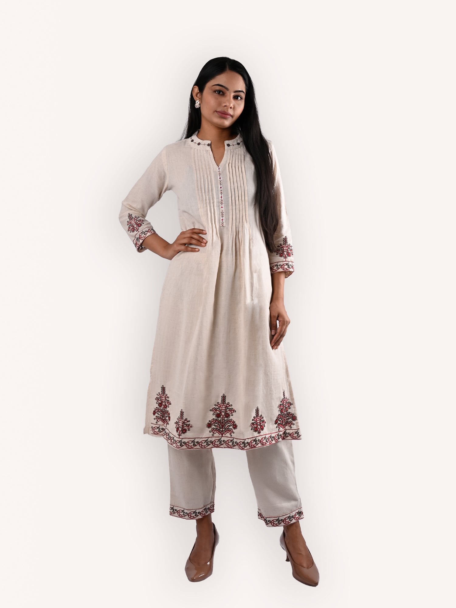 Ivory Embroidered Suit Set